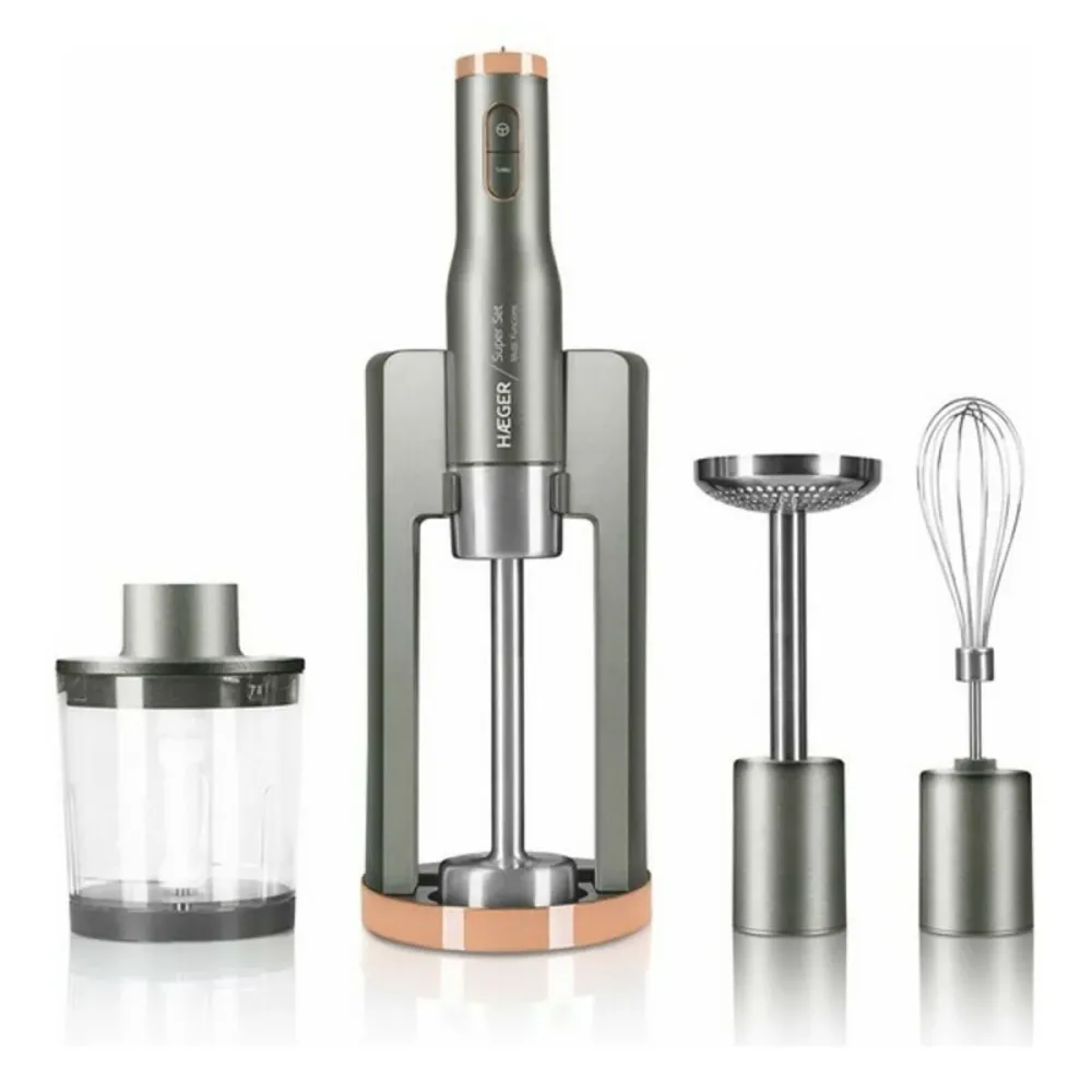 Frullatore Immersione Multifunzione con Accessori Haeger HB-80C.024A Grigio 800 W