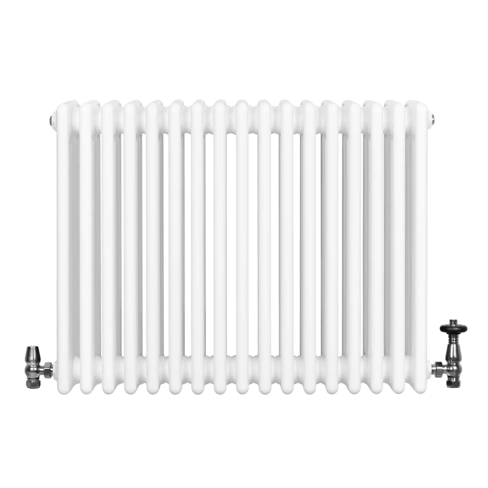 Radiatore Tradizionale 4 Colonne Orizzontale & Valvole 600 x 785 mm Bianco