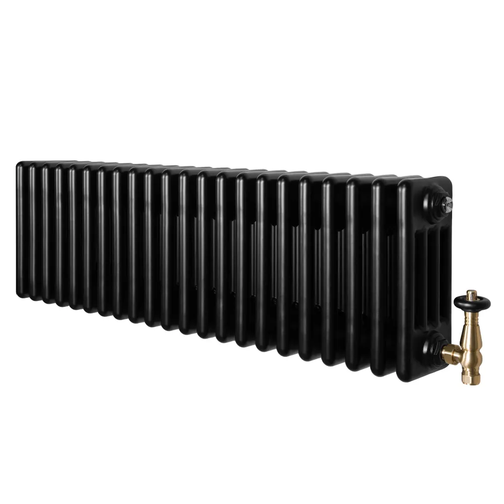 Radiatore Tradizionale 4 Colonne & Valvole – 300 x 1010 mm – Nero