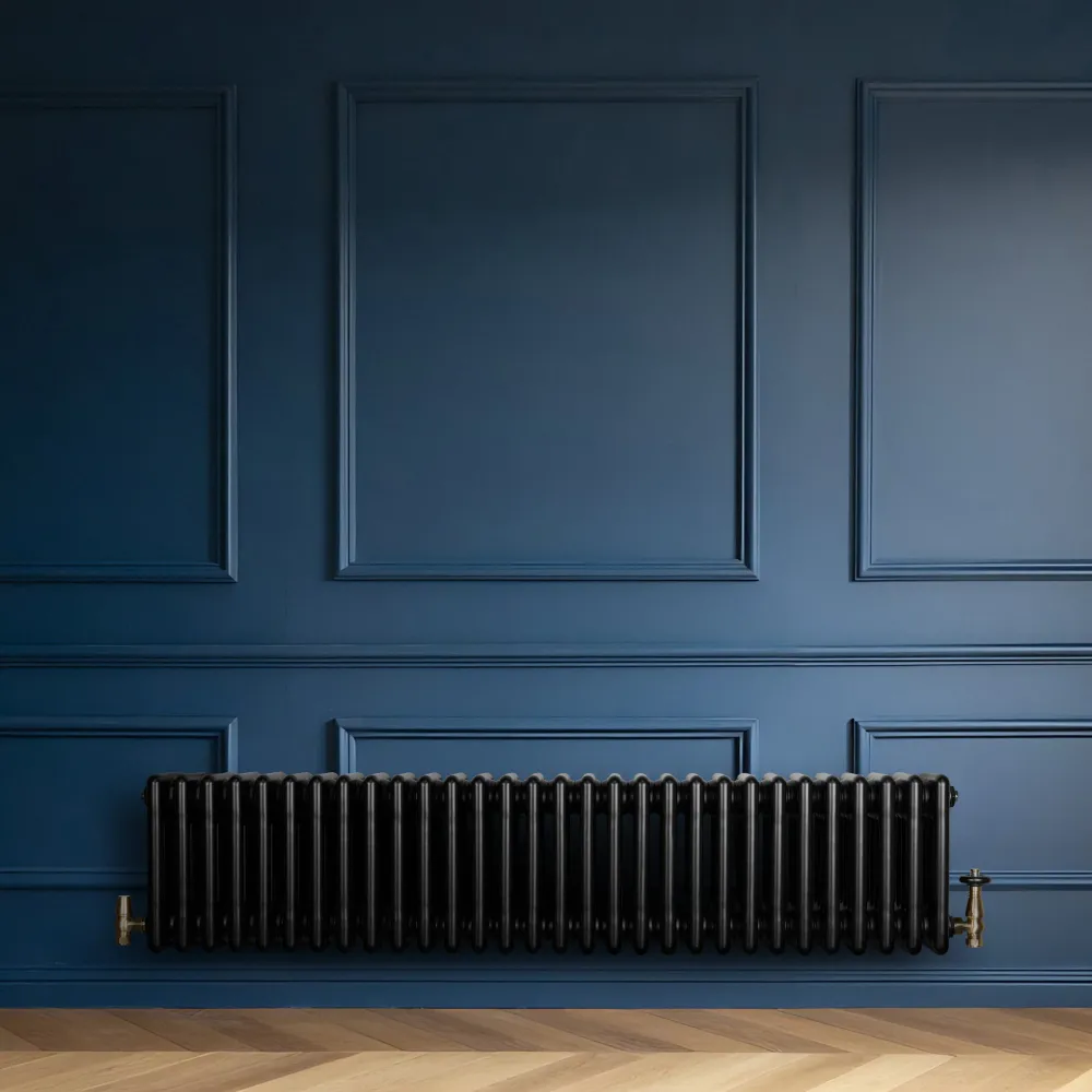 Radiatore Tradizionale 4 Colonne & Valvole – 300 x 1370 mm – Nero