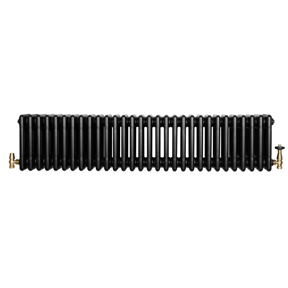 Radiatore Tradizionale 4 Colonne & Valvole – 300 x 1370 mm – Nero