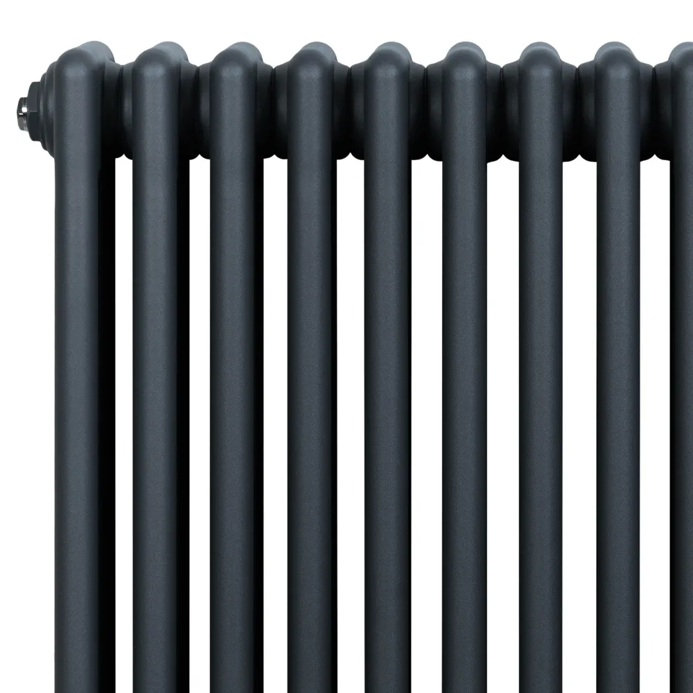 Radiatore Tradizionale 4 Colonne & Valvole – 300 x 1505 mm – Grigio Antracite
