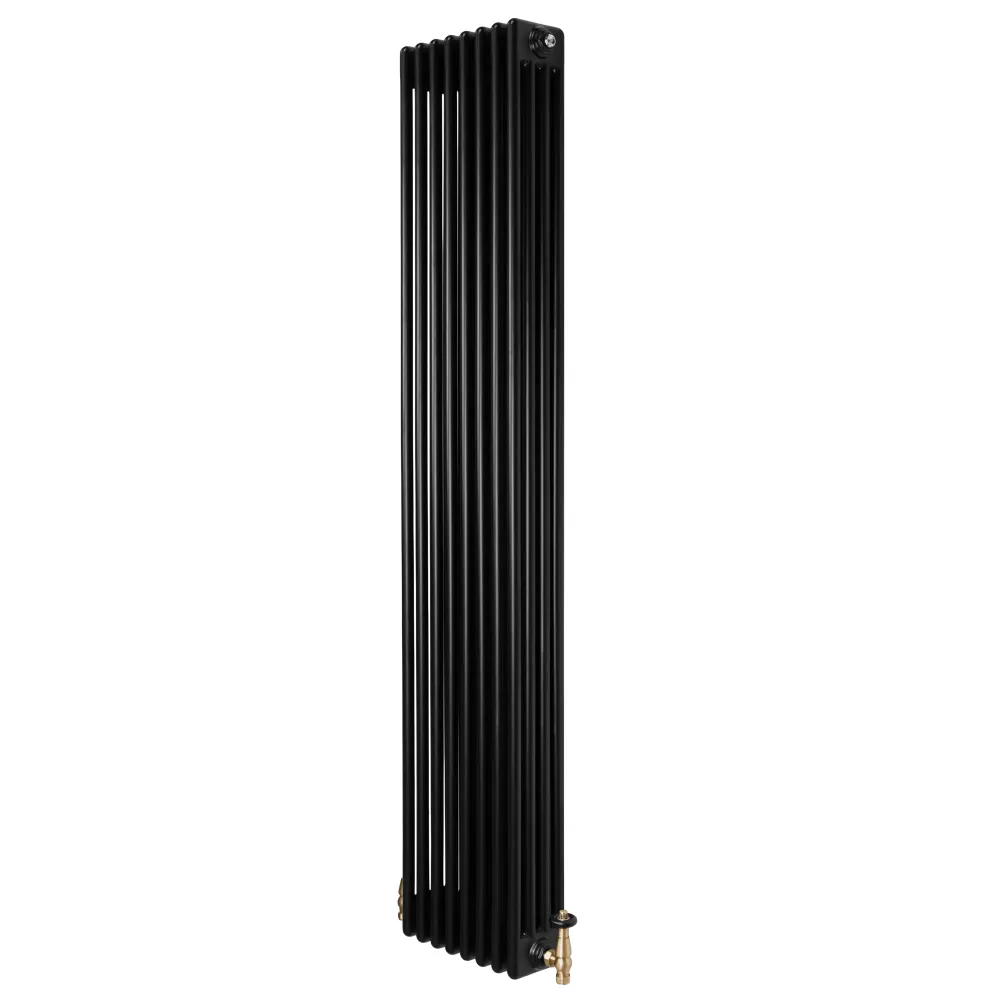 Radiatore Tradizionale 4 Colonne Verticale & Valvole 1800 x 380 mm - Nero