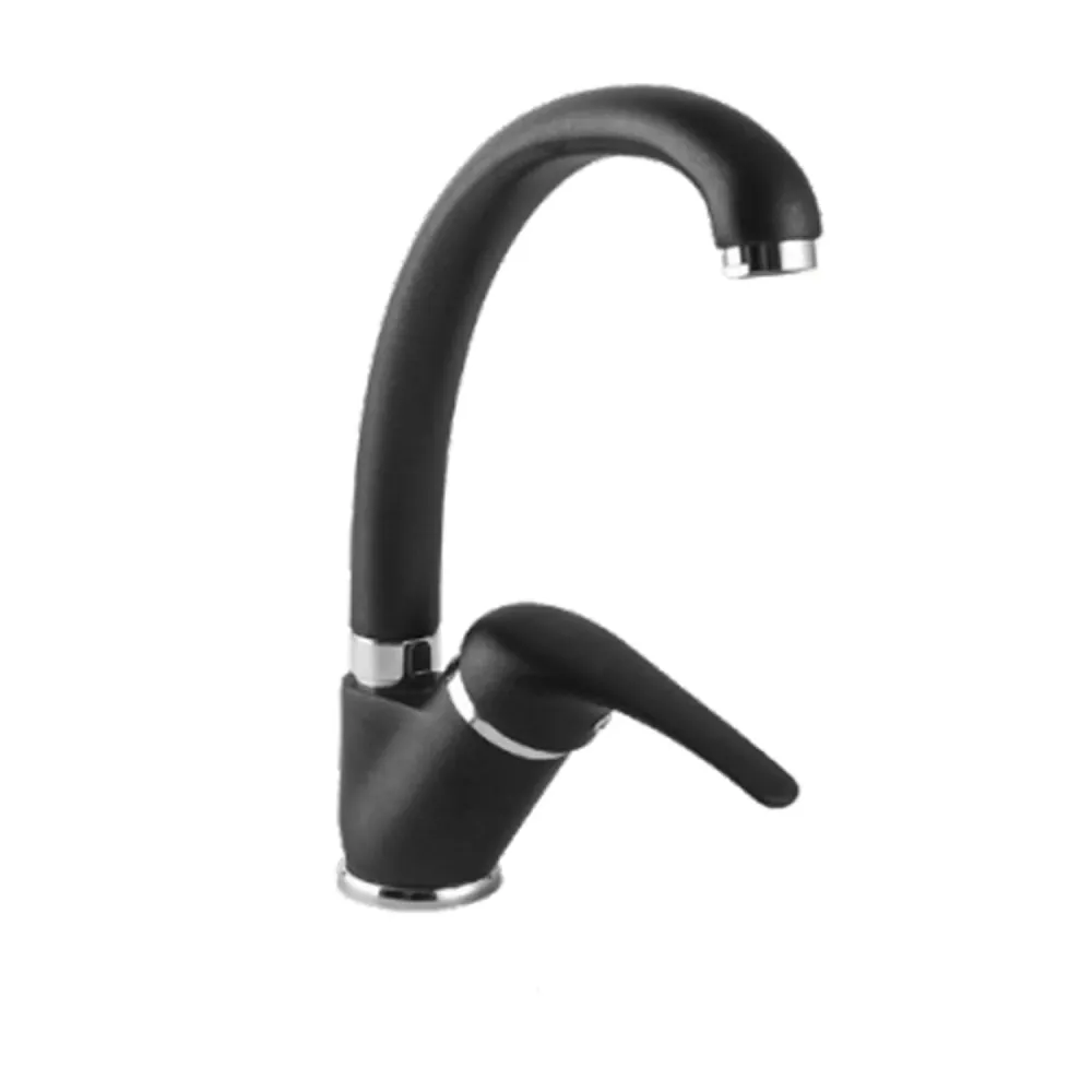 Bricco per Latte Miscelatore monocomando lavabo cucina con bocca girevole nero opaco