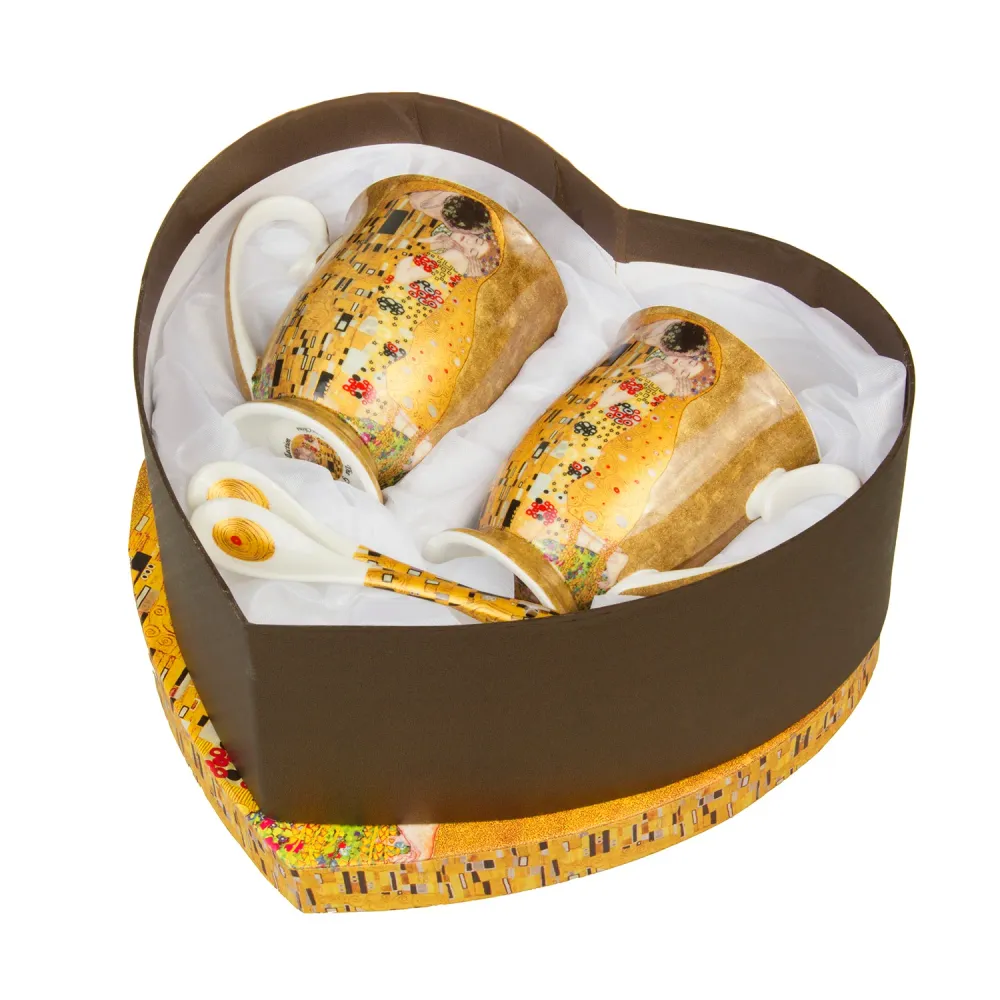 Macchina per Caffè Espresso Espresso Gustav Klimt Porcelain Cup Set Teaspoons