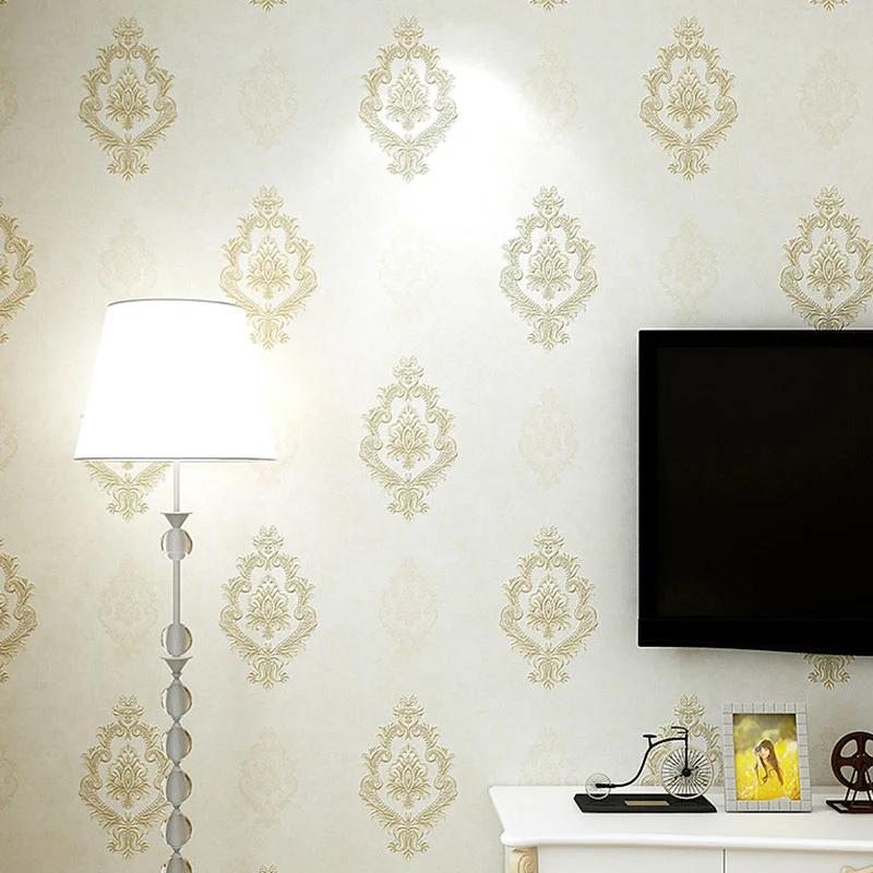 Decorazione da parete con fiori nostalgici rotolo di carta da parati per camera da letto dai colori tenui, non incollata,...