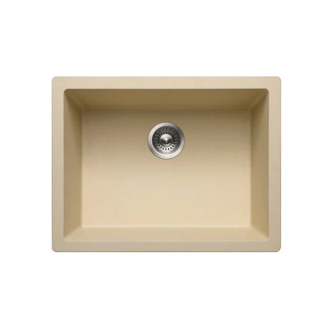 Houzer Quartztone Series 24" Granite Composite Undermount Individuale Bowl Kitchen Sink - G-300U SAND