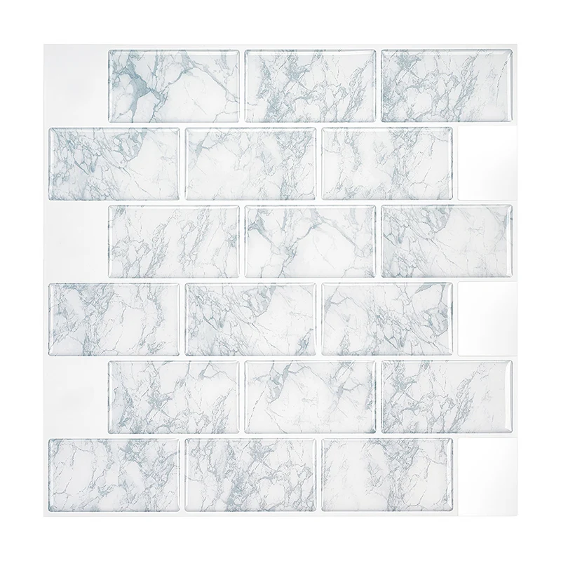 Pannello di carta da parati con piastrelle mattoni ruggine, adesivo PVC su decorazione da parete bianca per alzatina da cu...