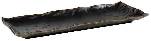 Vassoio APS -MARONE- 39 x 16 cm altezza: 3 cm melamina nero con bordo marrone 84118