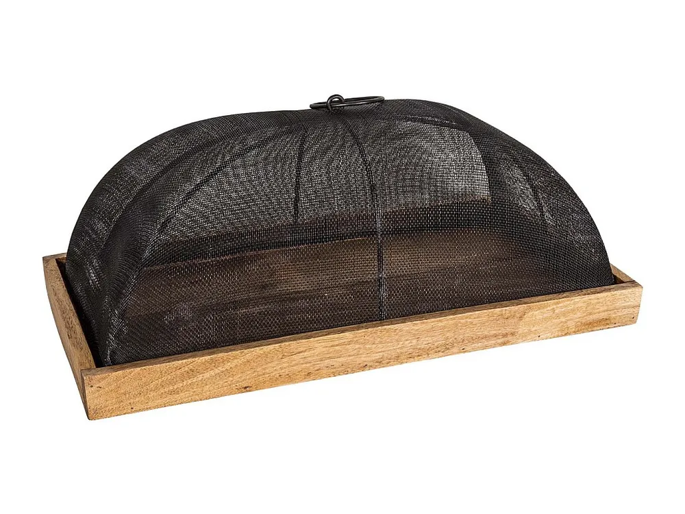 Vassoio legno con campana rete