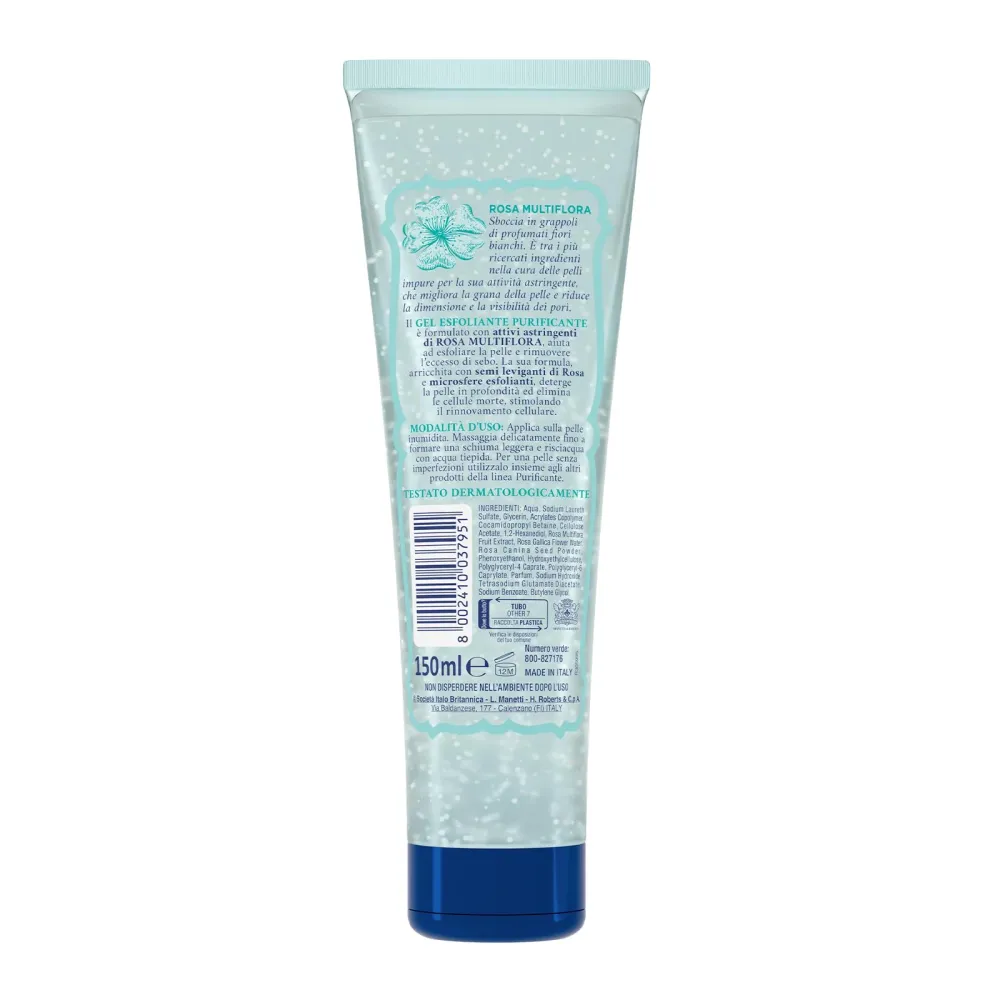 Acqua alle Rose, Gel Esfoliante Quotidiano Purificante per Pelli Normali, Miste o Grasse, Scrub Viso Delicato con Attivi A...