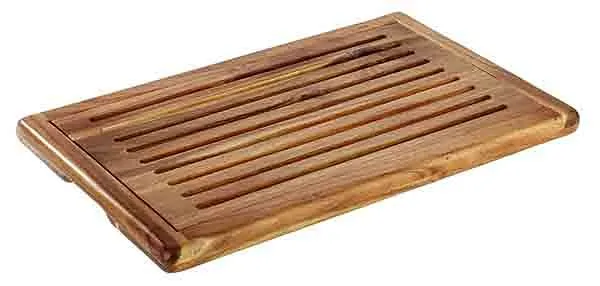 Tagliere per pane APS 475 x 32 cm altezza: 2 cm legno acacia scomparto per briciole rimovibile piedi su 4 piedini antisciv...