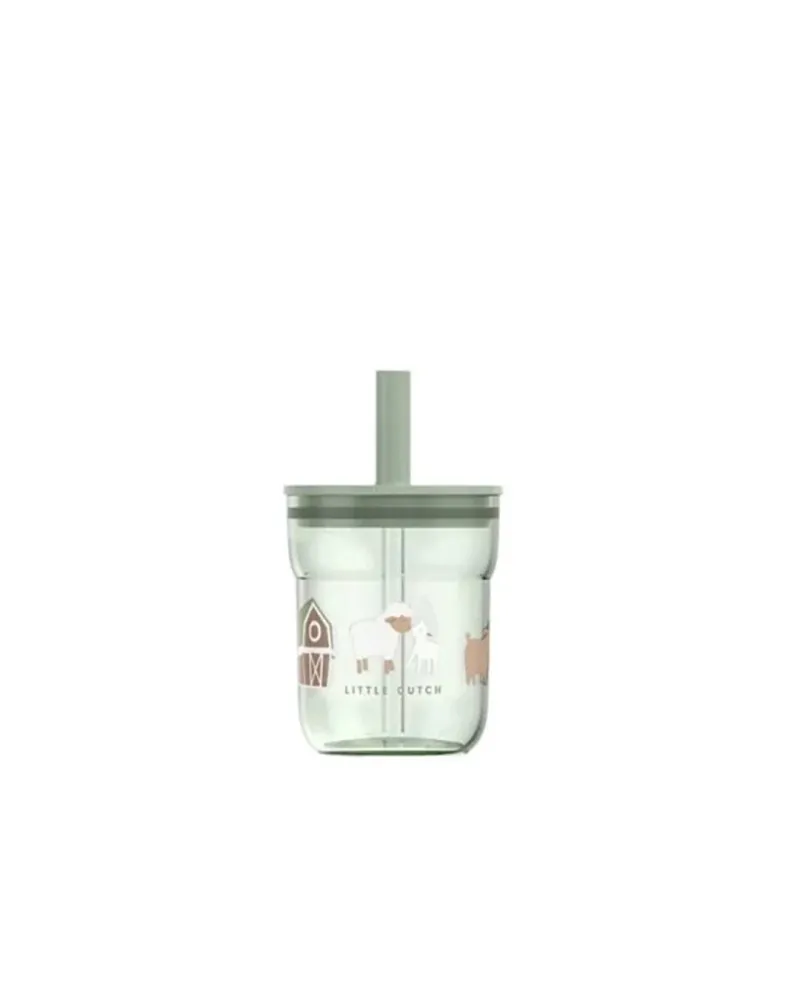 Little Dutch - Bicchiere con cannuccia 250 ml - Verde