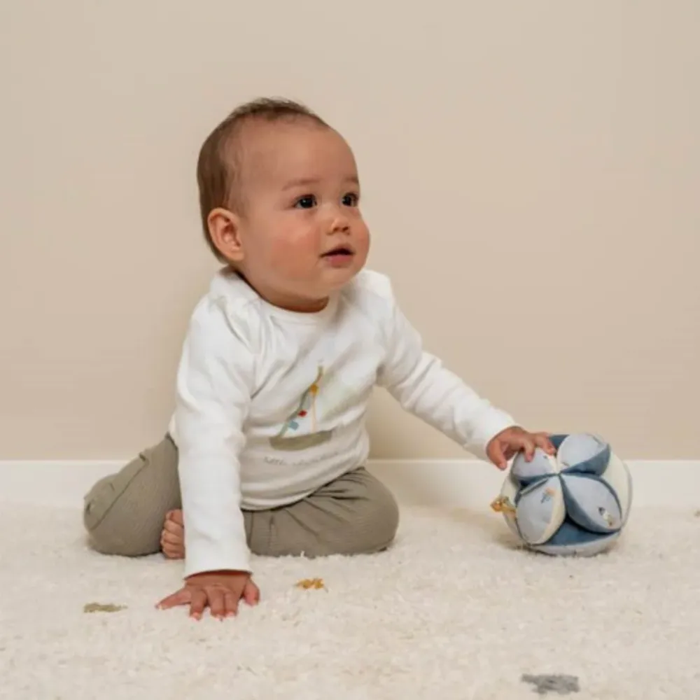 Little Dutch - Palla Sensoriale Stoffa Sonaglio - Gripping Ball - Celeste