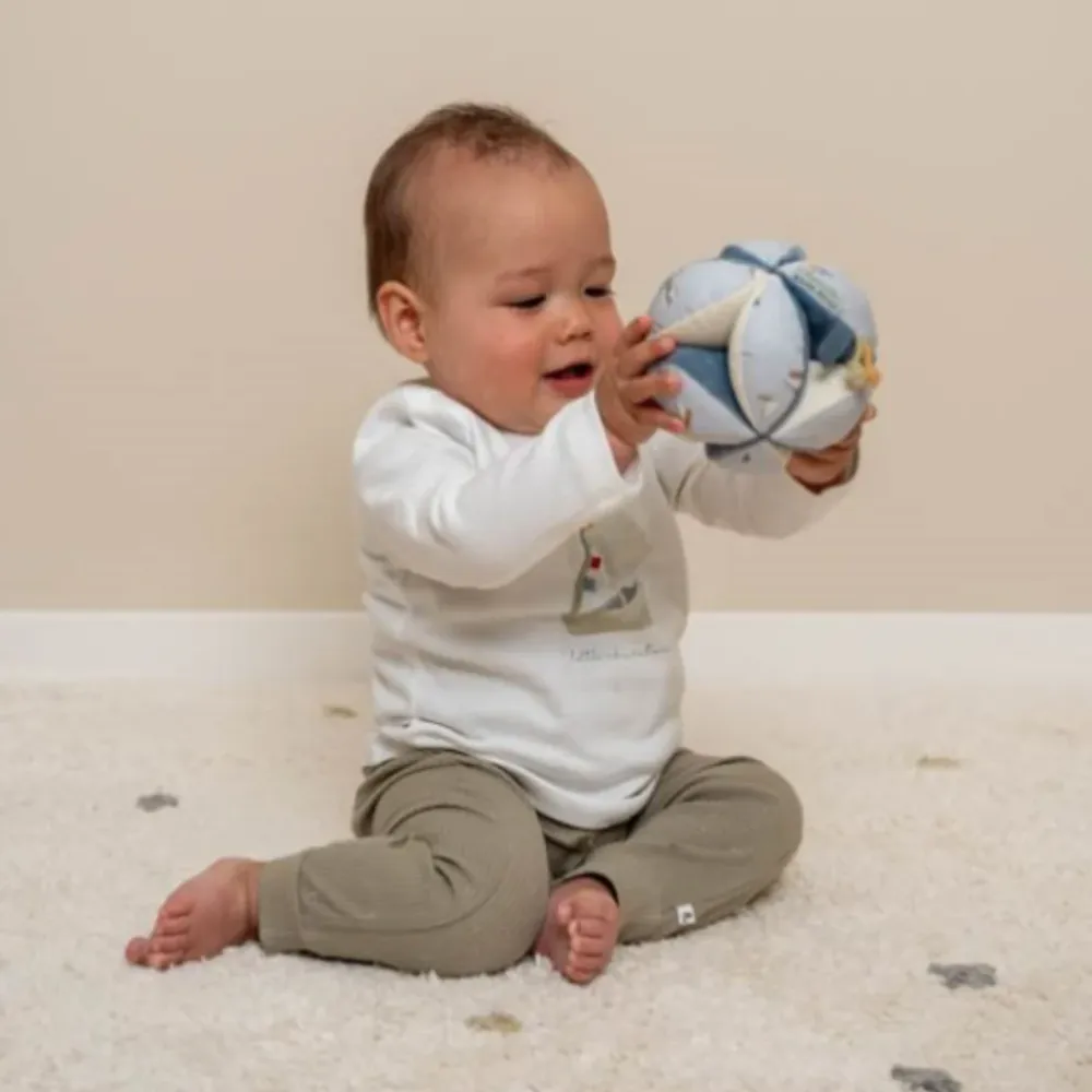 Little Dutch - Palla Sensoriale Stoffa Sonaglio - Gripping Ball - Celeste