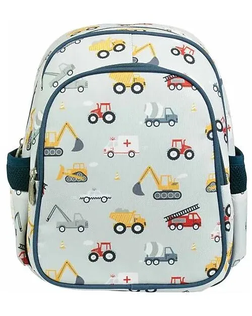 Zainetto Grande con Tasca Termica - Veicoli - 27x32x19 cm - Mantiene c Little Lovely Company
