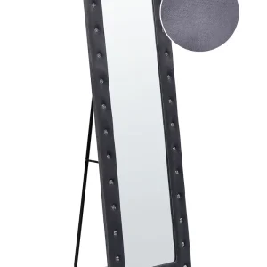 Specchio da terra velluto grigio nero 50 x 150 cm ANSOUIS