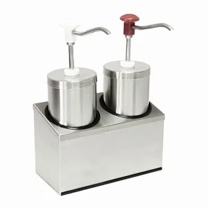 Dosatore Schneider rotondo 2 scomparti contenuto 2x 225 litri altezza: 355 mm x Ø117 mm 152421