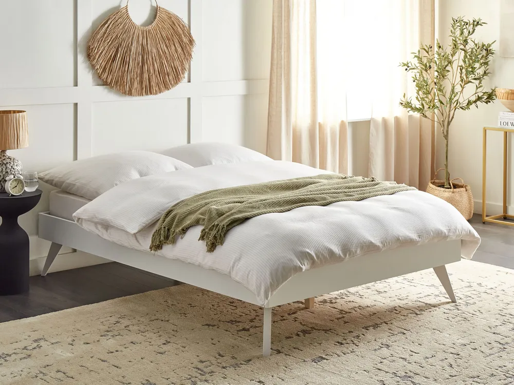 EU Double Size Bed White BERRIC