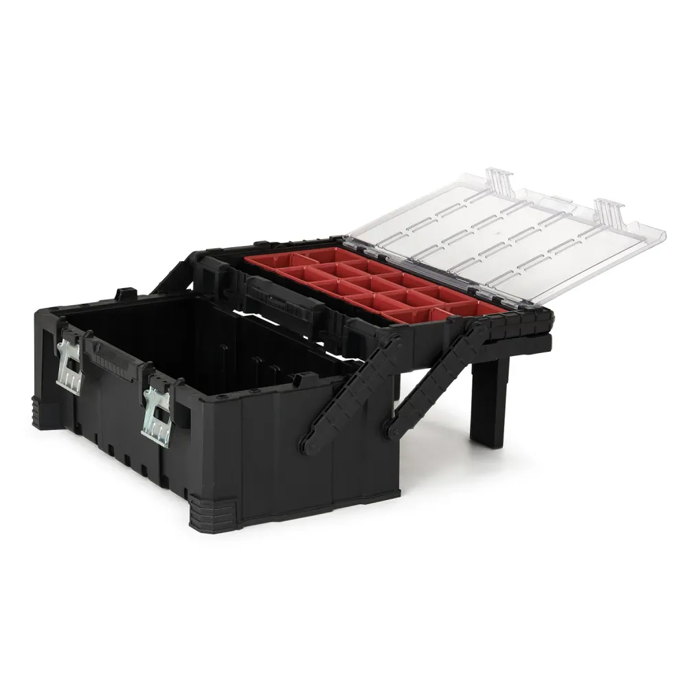 Keter Cantilever Pro 237785 Tool Box 22" Black Handle Clamps Resistente 2-Level Hand Tools Accessories Professional