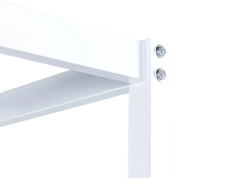 Metal EU Double Size Canopy Bed White LESTARDS