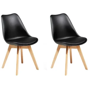 Set 2 Dining Chairs Nero puro DAKOTA II