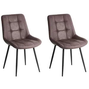 Set 2 Faux pelle Dining Chairs Brown MELROSE II