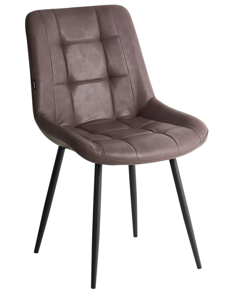 Set 2 Faux pelle Dining Chairs Brown MELROSE II