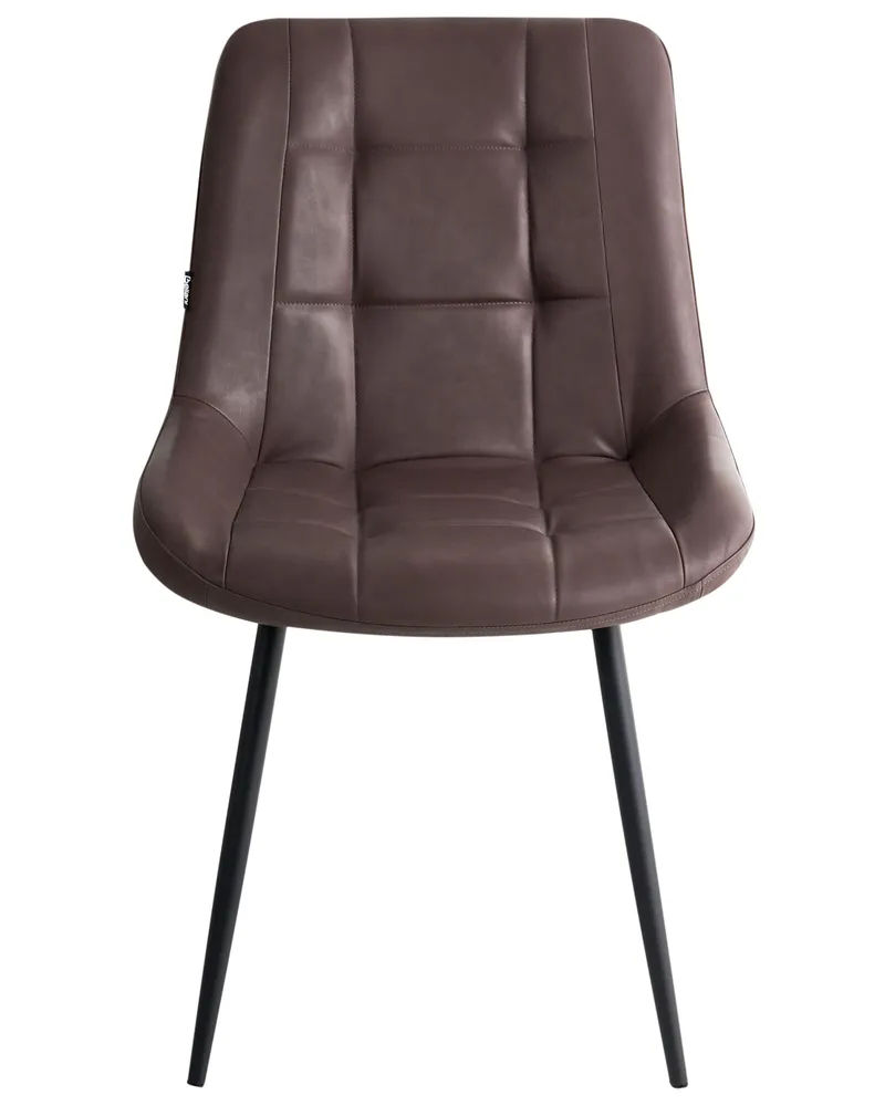 Set 2 Faux pelle Dining Chairs Brown MELROSE II
