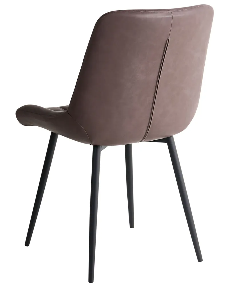 Set 2 Faux pelle Dining Chairs Brown MELROSE II