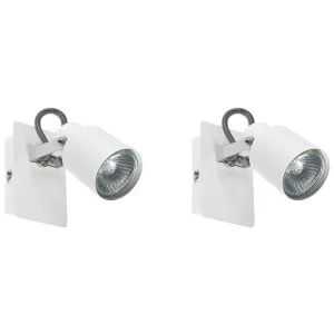 Set 2 Ferro Spotlight Lamps White BONTE