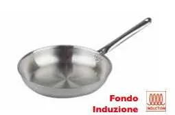 Padella svasata 1 manico catering rivettato con fondo sandwich 5 mm cm 28 Omra