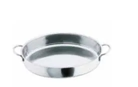 Piatto ovale con manici inox forno cm 28 Omra