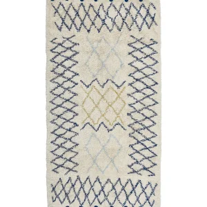 Cotton Area Rug 80 x 150 cm Beige and Blue ERZINCAN