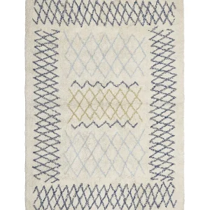 Cotton Area Rug 160 x 230 cm Beige and Blue ERZINCAN