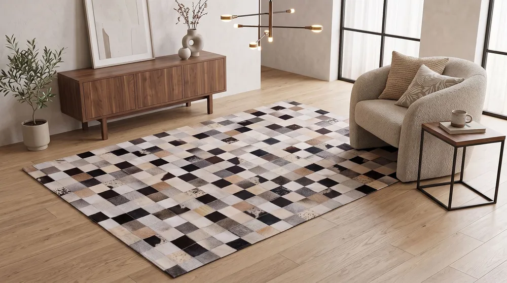 Cowhide Area Rug 160 x 230 cm Brown RIZE