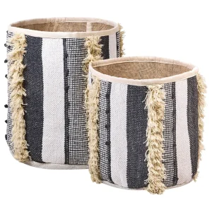 Set 2 Tessuto Baskets Beige and Grey KOTKAI