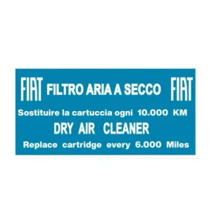 Adesivo scatola Filtro aria secco Fiat 500 F L R Giardiniera 126 127