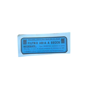 Adesivo scatola Filtro aria secco Fiat 600 d'epoca