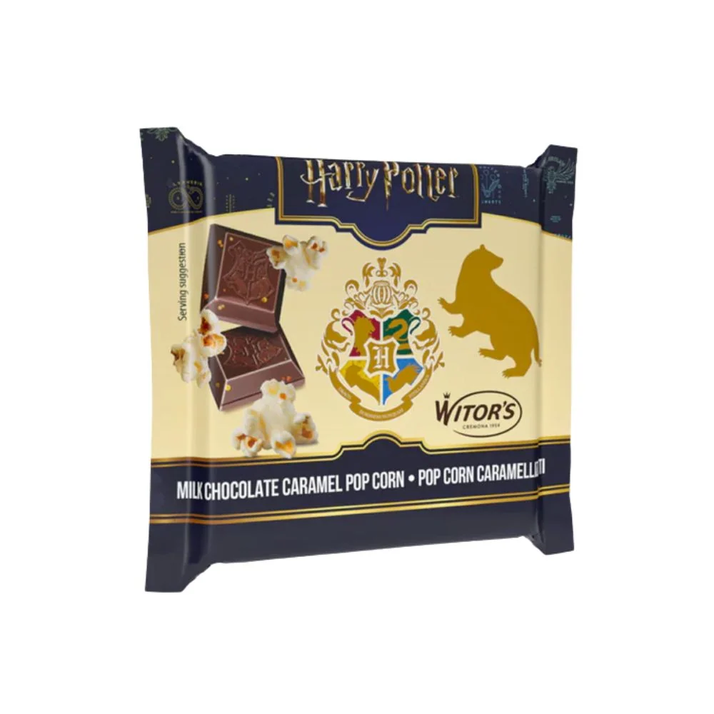 Harry Potter Milk Choco Bar Caramel Popcorn, tavoletta di cioccolato con pop corn caramellati da 40g