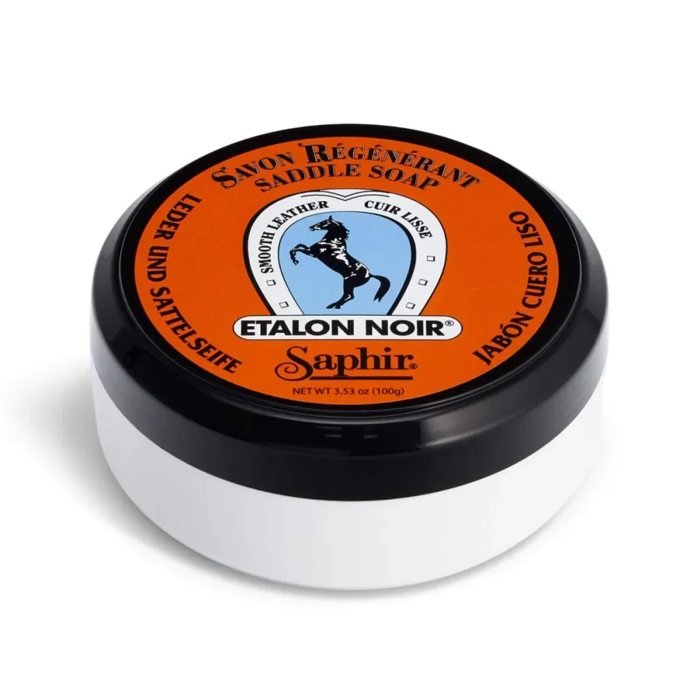 Saphir Etalon Noir Saddle Soap 100 ml Sapone per la cura della pulizia della pelle liscia