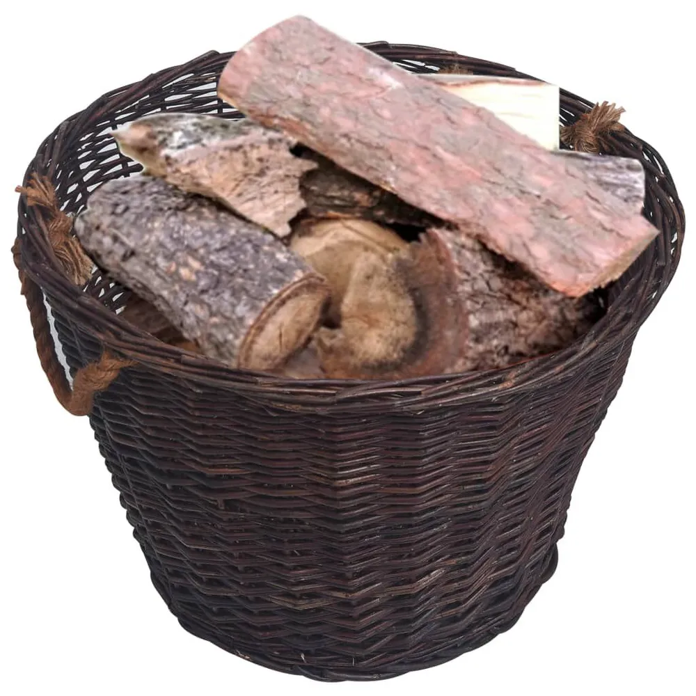 Set Cestini Portalegna Impilabili 3 pz Marrone Fosco Salice
