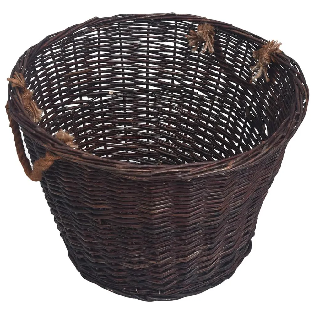 Set Cestini Portalegna Impilabili 3 pz Marrone Fosco Salice