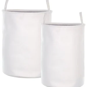 Set di 2 ceste cotone bianco e grigio ARCHA