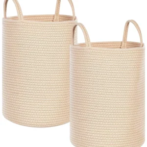 Set di 2 ceste cotone nocciola chiaro 39 cm SARYK