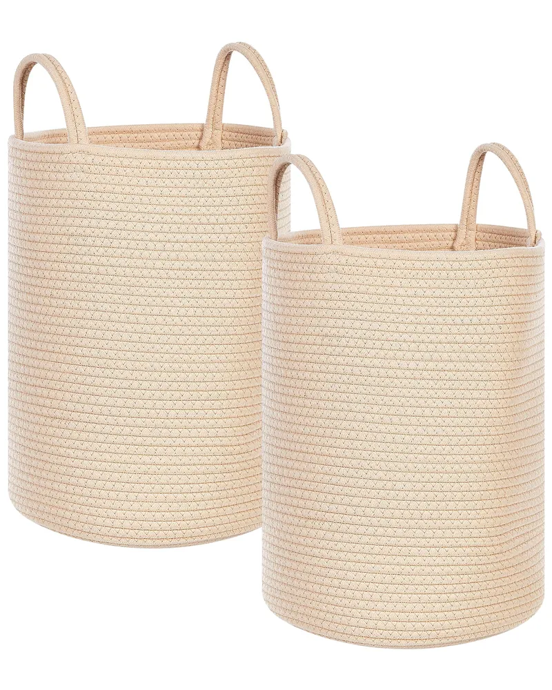 Set di 2 ceste cotone nocciola chiaro 39 cm SARYK