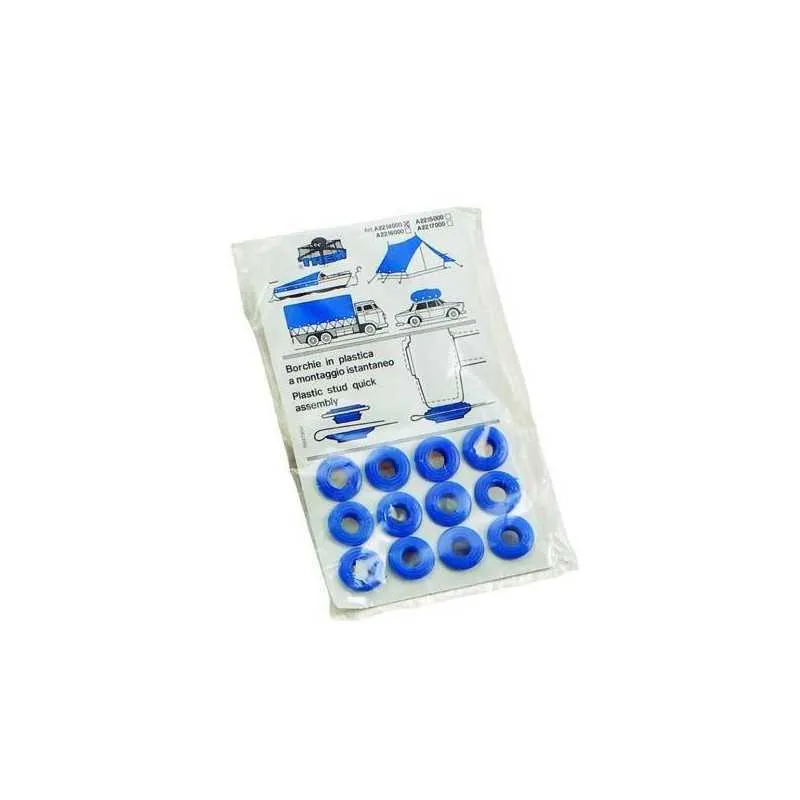 Borchie blu - 12 pezzi - p/teloni-diam.14