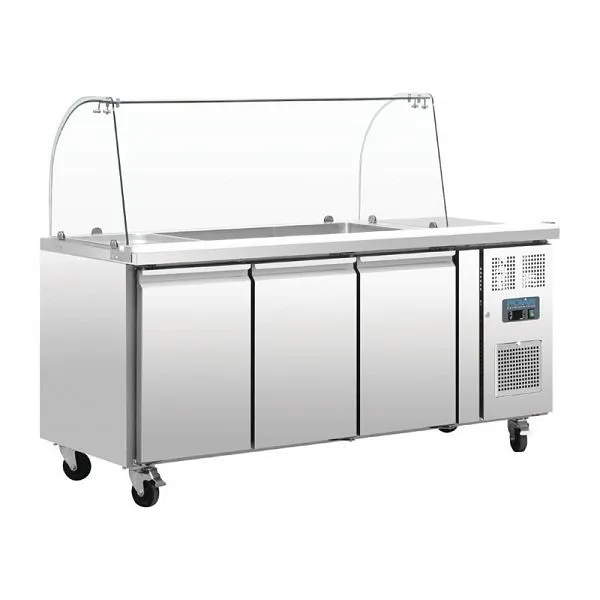 Saladette Polar 3 porte con coperchio di protezione CT394