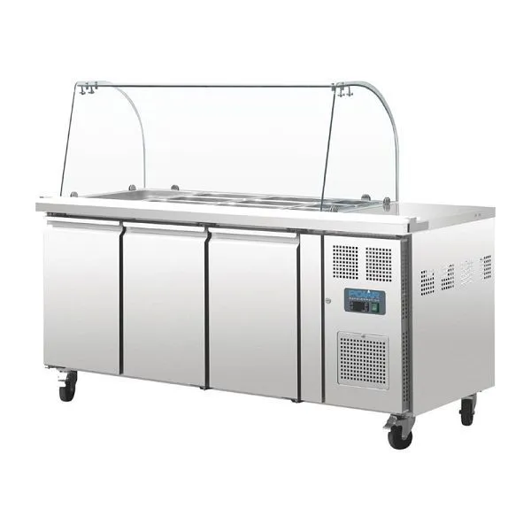 Saladette Polar 3 porte con coperchio di protezione CT394