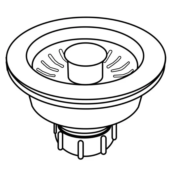 Hamat - PBAS-2005 SS - 3 1/2" Pop-up Basket Strainer - Stainless Di acciaio con Custodia Protettiva